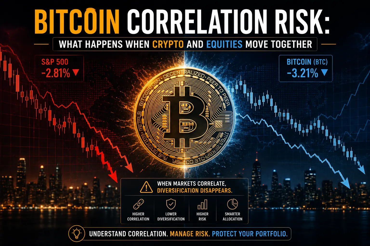Bitcoin Correlation Risk: What Happens When Crypto and Equities Move Together — Market Capital Group Bitcoin insights
